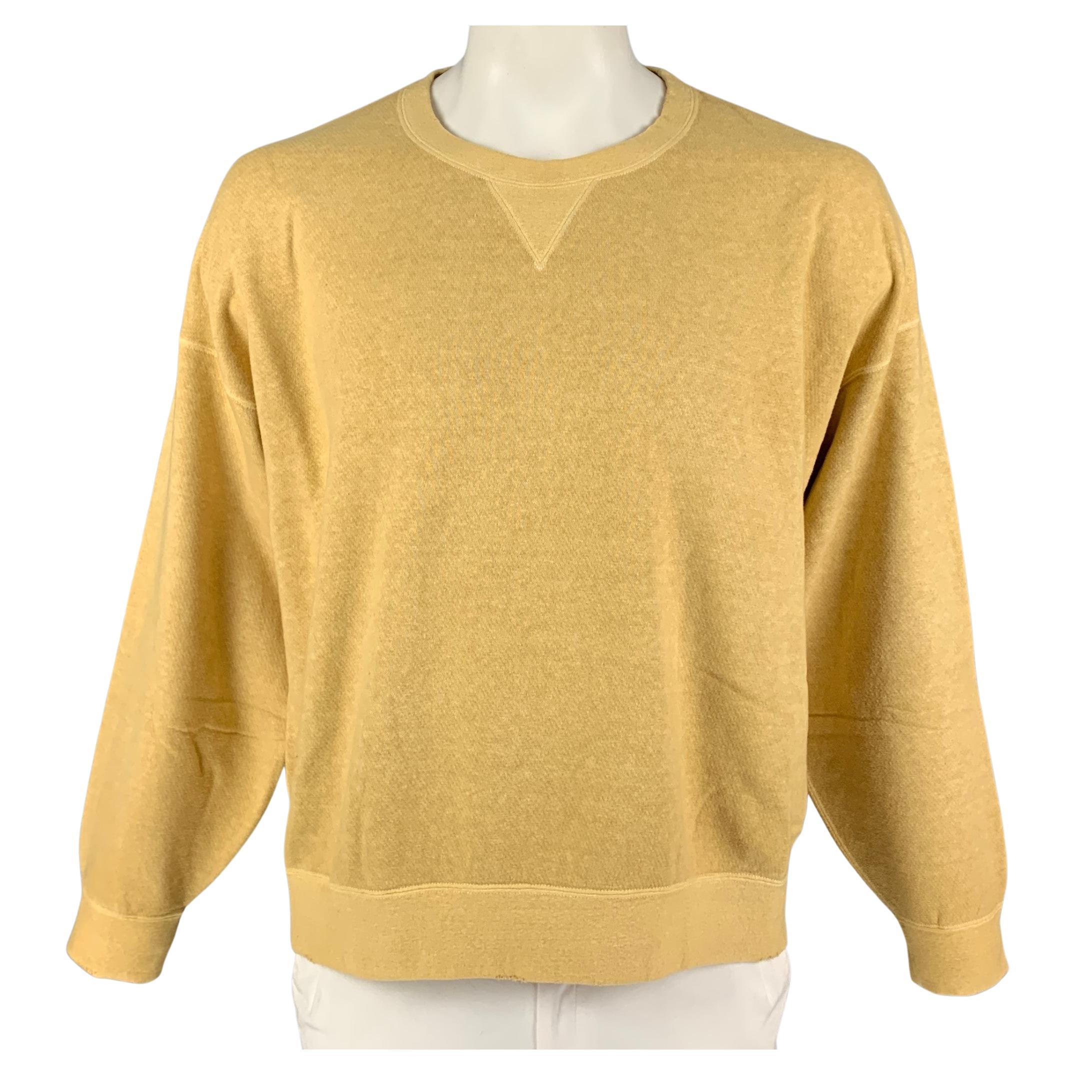 VISVIM Size M Mustard Heather Cotton Crew-Neck Amplus Sweatshirt