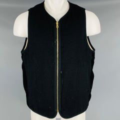 VISVIM Size M -Wawona Down Vest- Black Beige Tweed Wool Linen Zip Up Vest