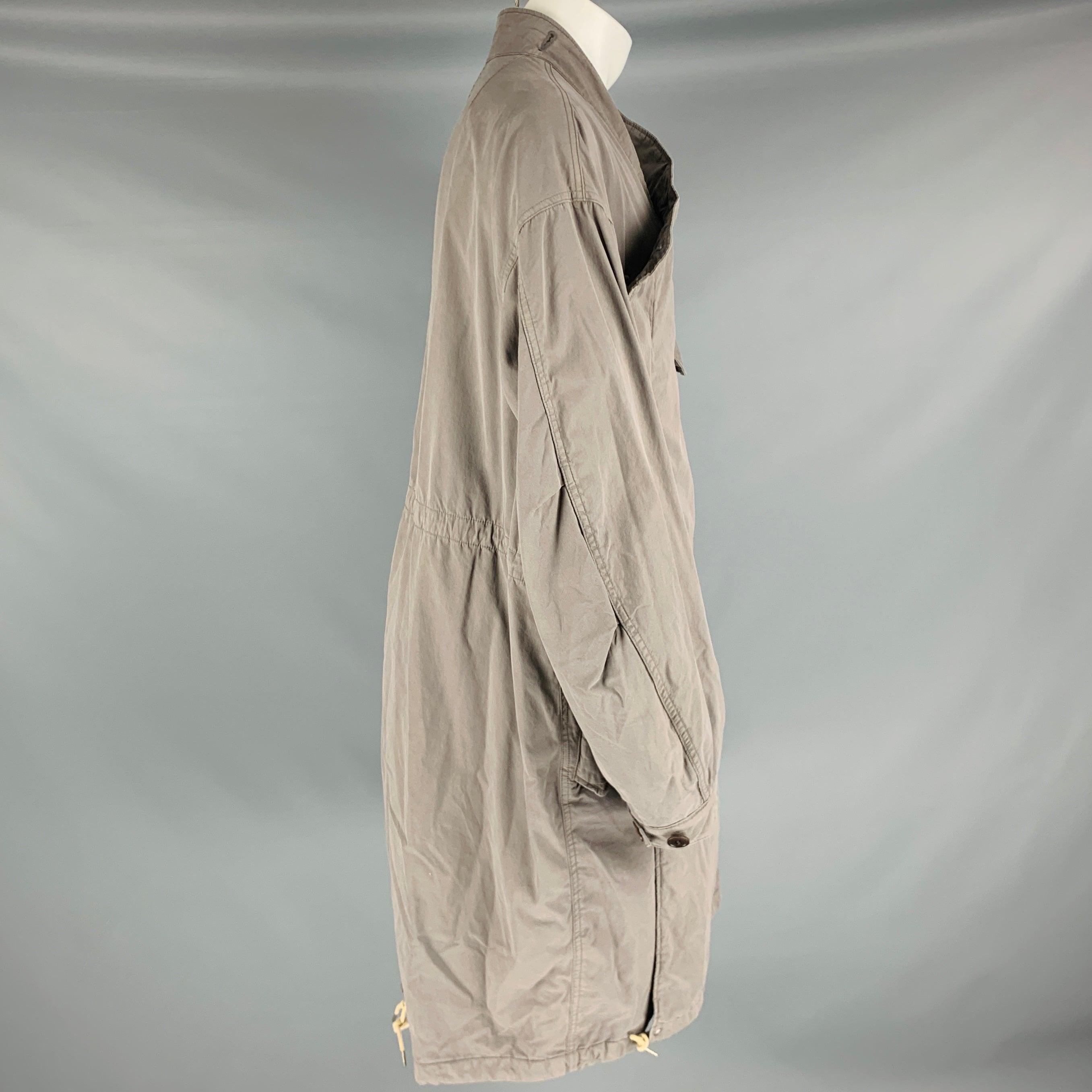 VISVIM Size S -Chamdo Fishtail Parka- Grey Cotton Parka Coat In Excellent Condition For Sale In San Francisco, CA