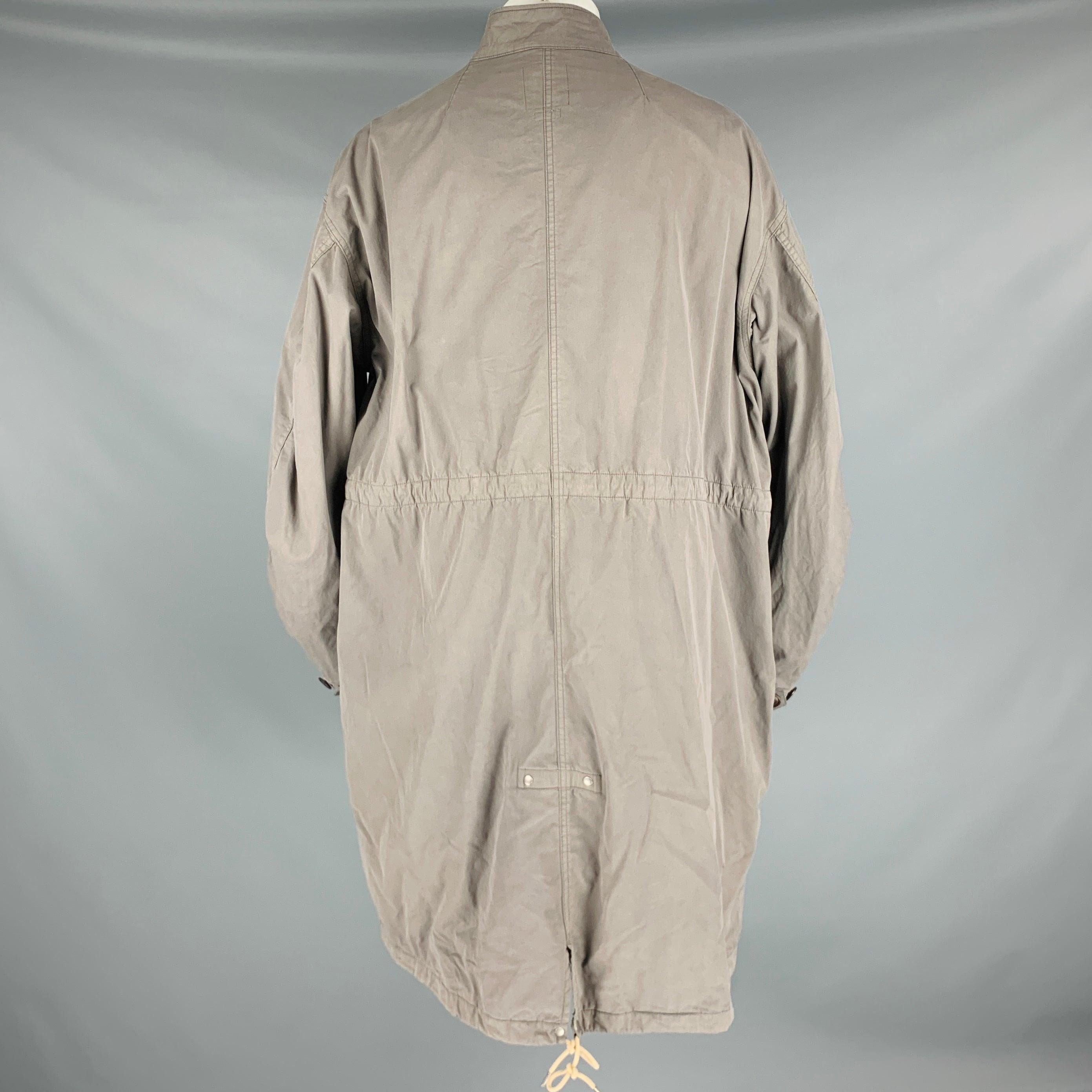 Men's VISVIM Size S -Chamdo Fishtail Parka- Grey Cotton Parka Coat For Sale
