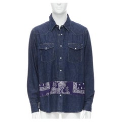 VISVIMWMV washed blue blue light cotton bandana patchwork western shirt JP4 XL