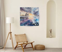 Echoes of a Fading Sun - original abstract landscape contemporary artwork