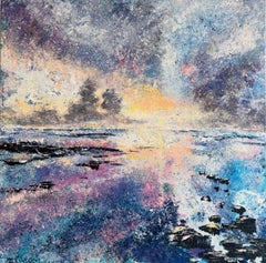 Echoes of a Fading Sun - original abstract landscape contemporary artwork