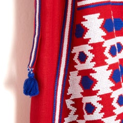 Vita Kin Jupe Lin Rouge FR38 Slavic Red Hand Embroidered Linen Skirt UK10 US8