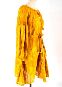 Vita Kin Mustard Embroidered Minidress US 6