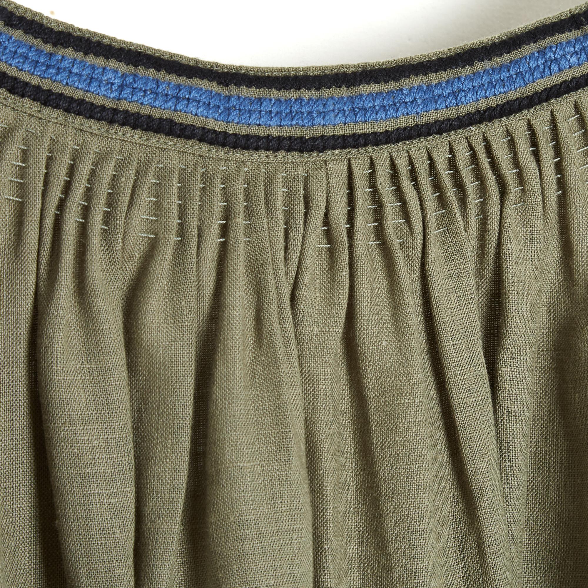 Vita Kin Robe Lin Taille Standard SD Khaki Black Linen Ethnic Dress Size M L For Sale 2