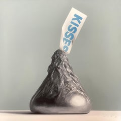 Silver Kiss  - original hyperrealistic oil painting - contemporary art
