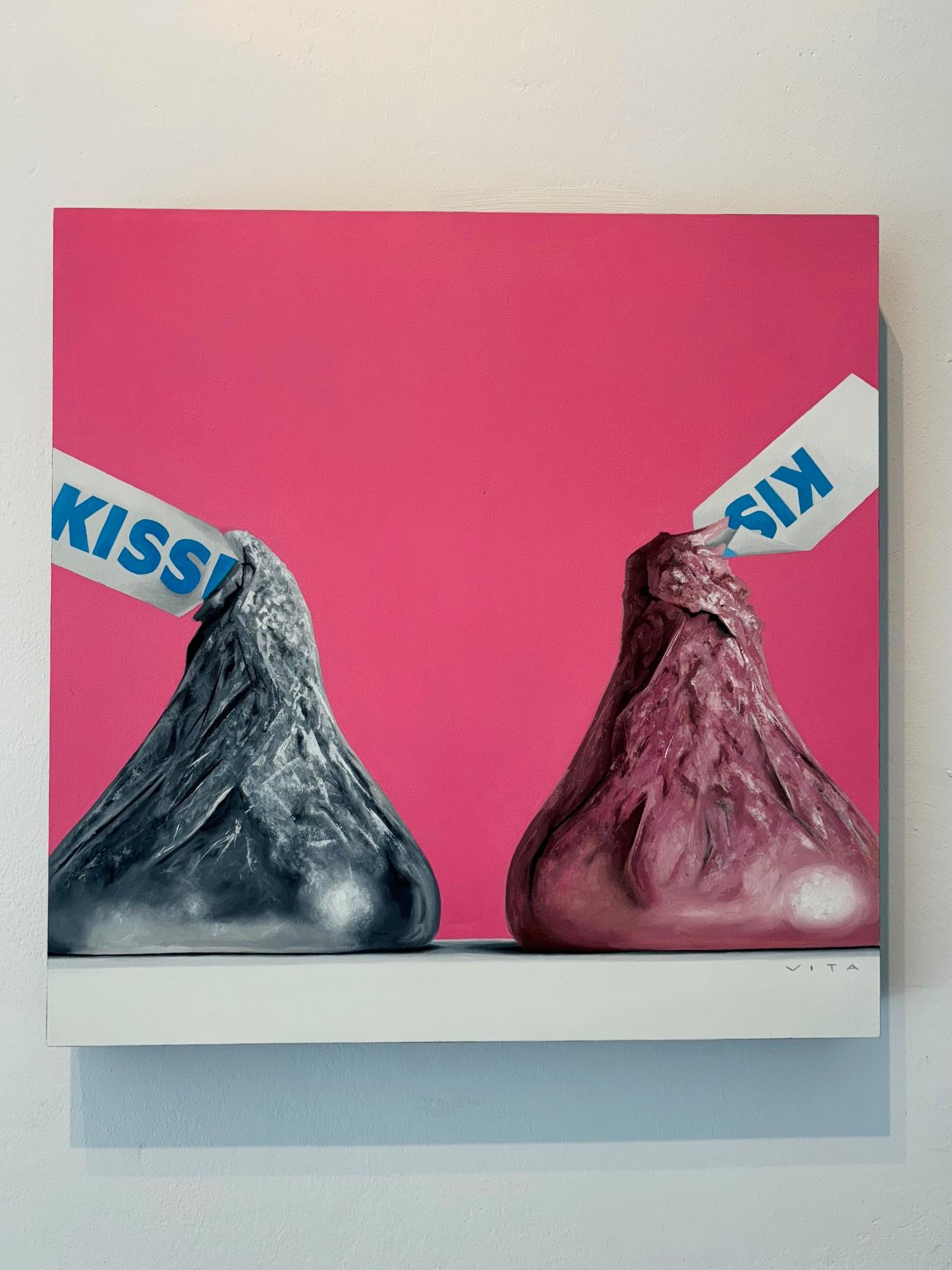 Two Kisses - original hyperrealistic still life oil painting - contemporary art - Painting by Vita Kobylkina 