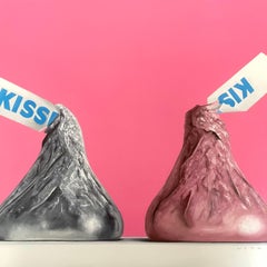 Two Kisses - original hyperrealistic still life oil painting - contemporary art