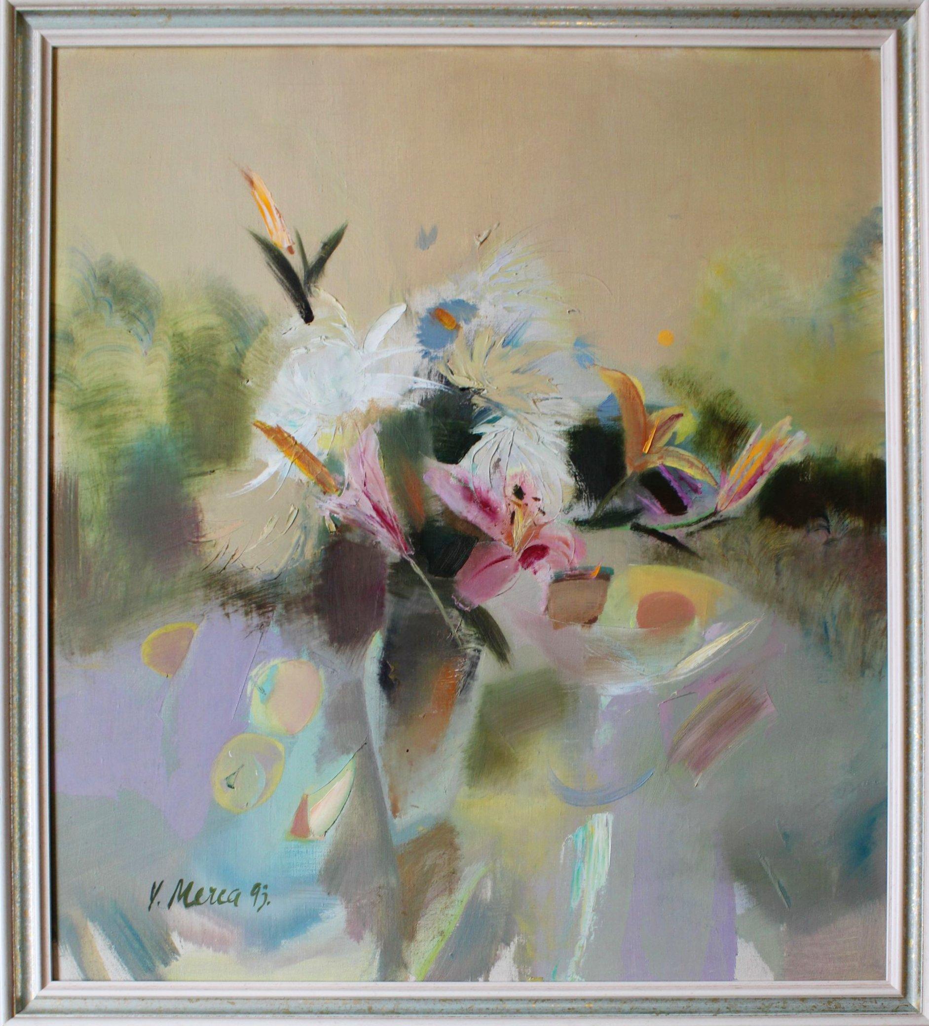 Stilleben, Leinwand/Öl, 84x72 cm – Painting von Vita Merca