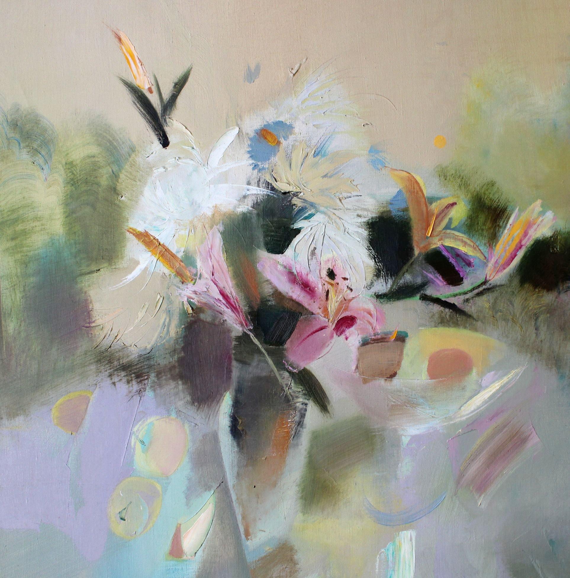 Stilleben, Leinwand/Öl, 84x72 cm (Abstrakter Impressionismus), Painting, von Vita Merca