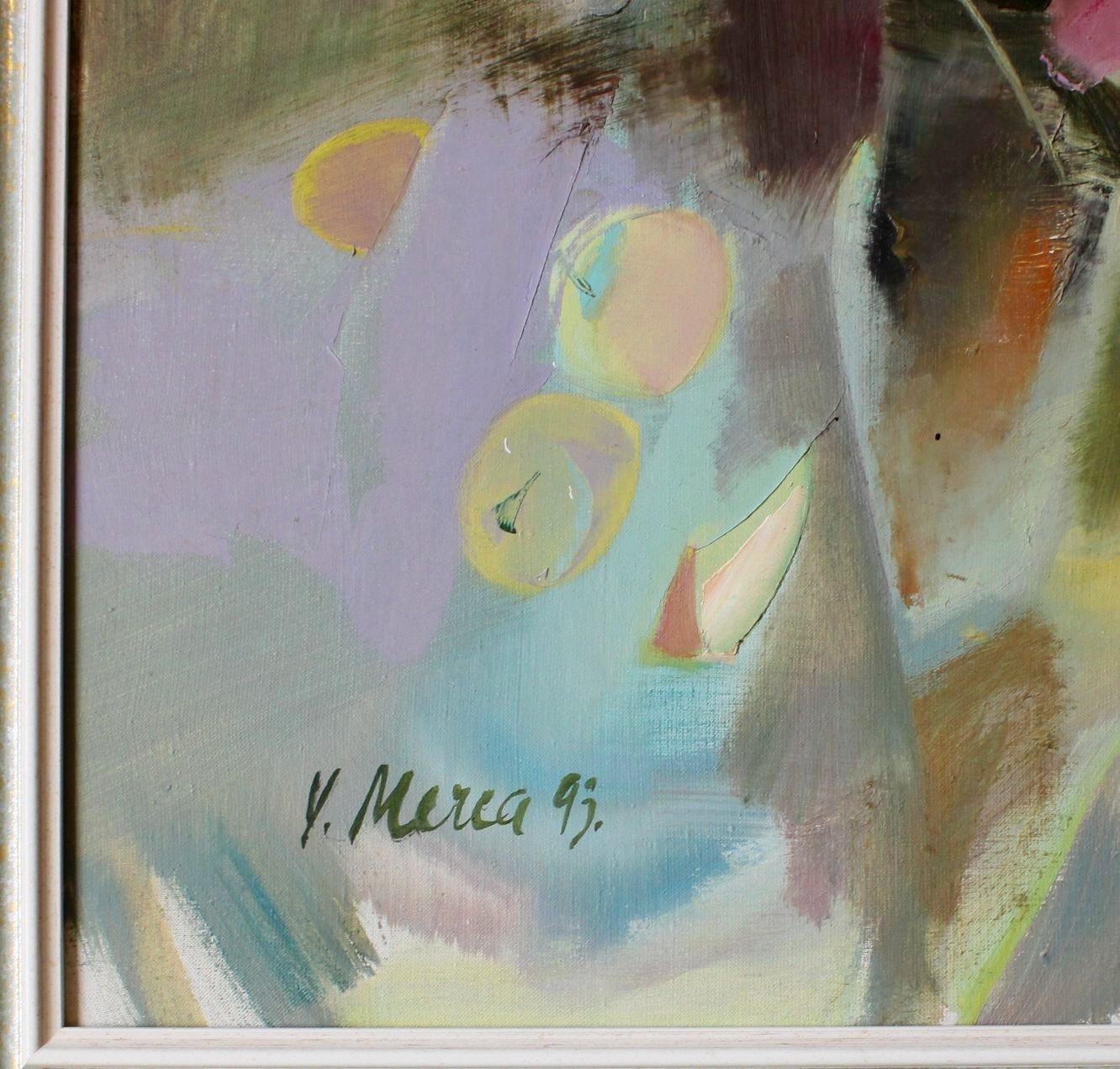 Stilleben, Leinwand/Öl, 84x72 cm (Grau), Still-Life Painting, von Vita Merca