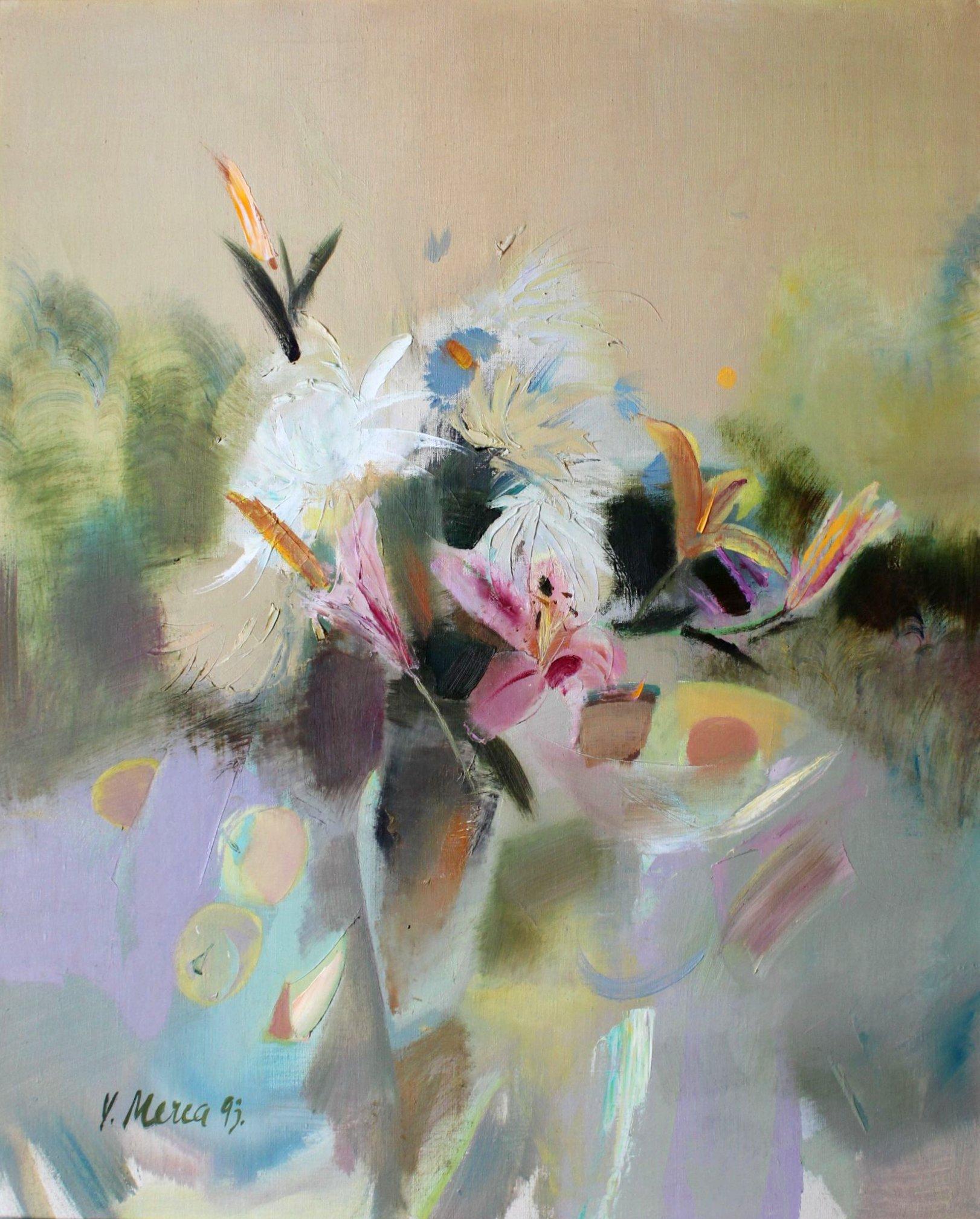 Vita Merca Still-Life Painting – Stilleben, Leinwand/Öl, 84x72 cm