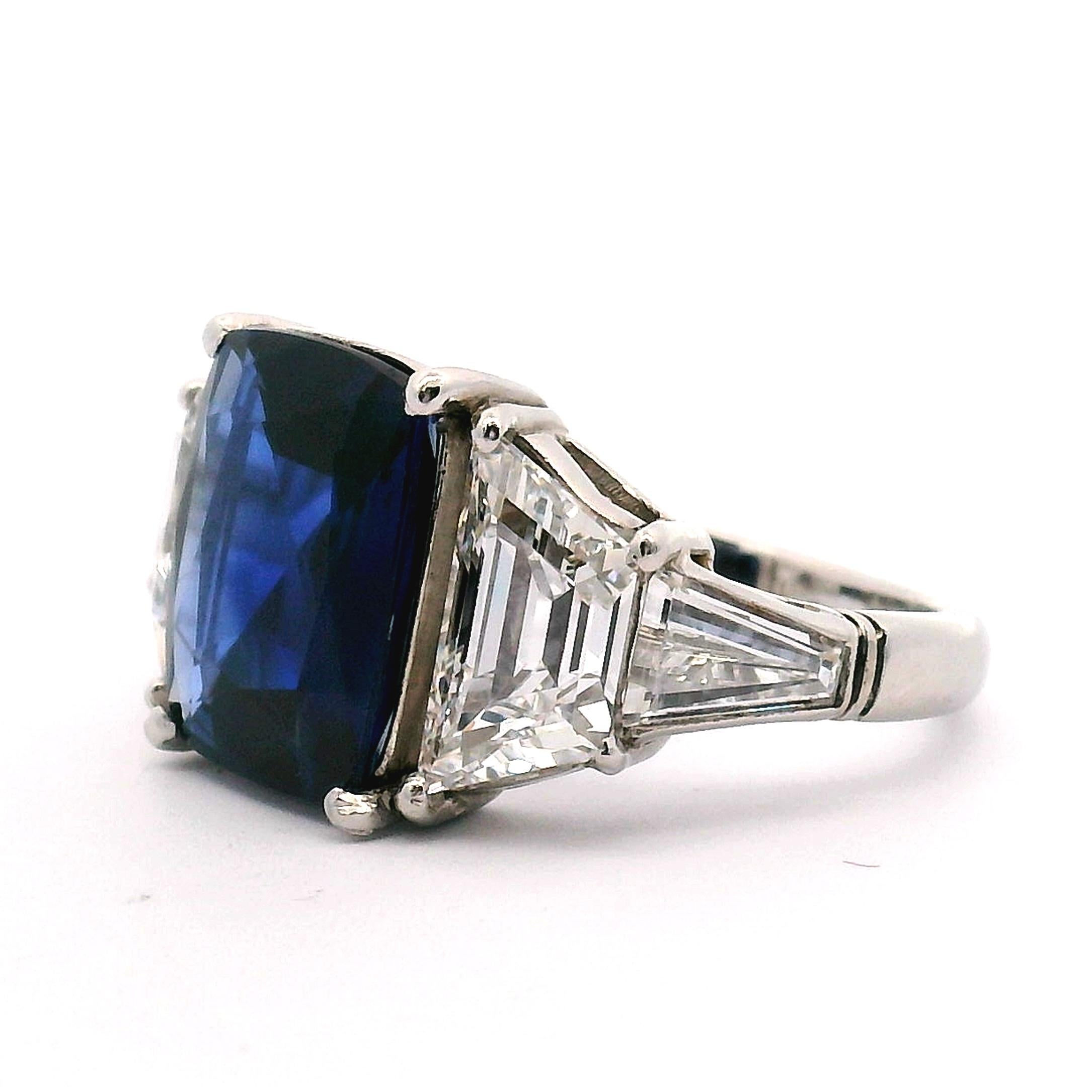 Vitage Tiffany & Co. Anello con zaffiro e diamante In condizioni buone in vendita a Sausalito, CA