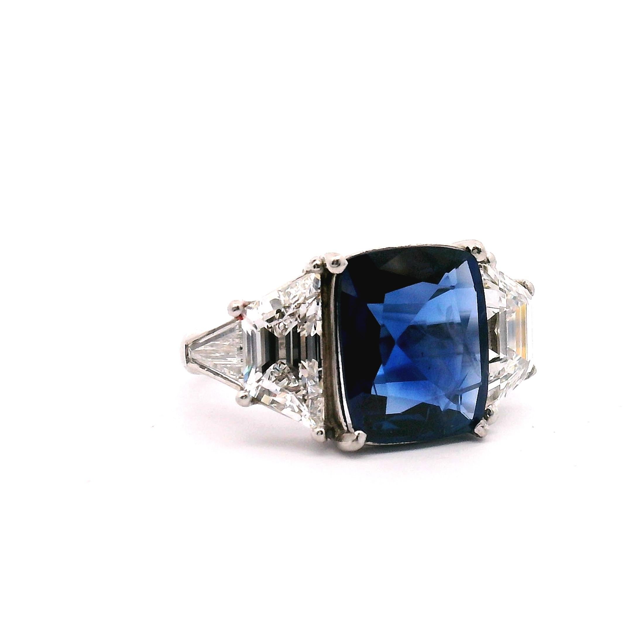 Donna Vitage Tiffany & Co. Anello con zaffiro e diamante in vendita