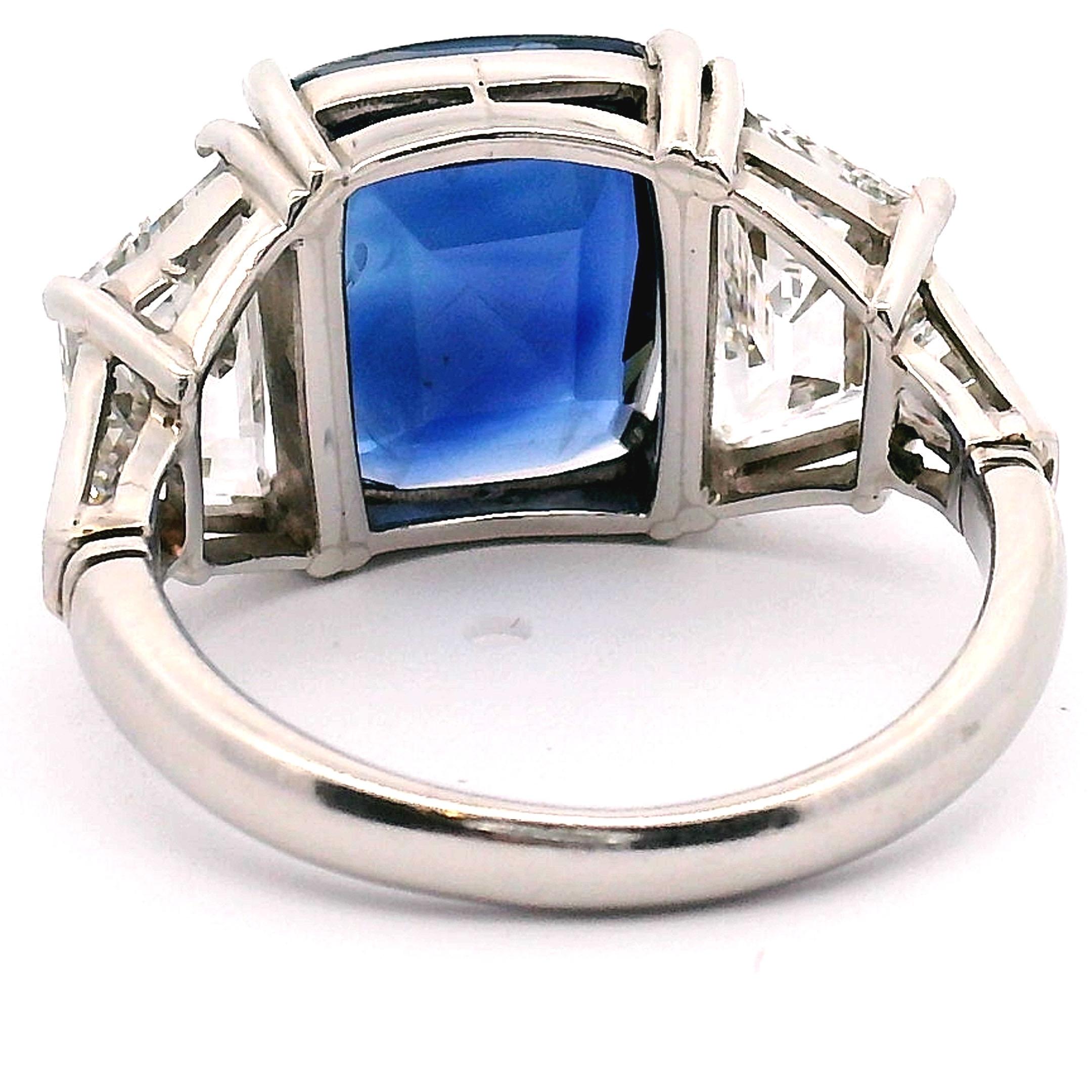 Vitage Tiffany & Co. Anello con zaffiro e diamante in vendita 2