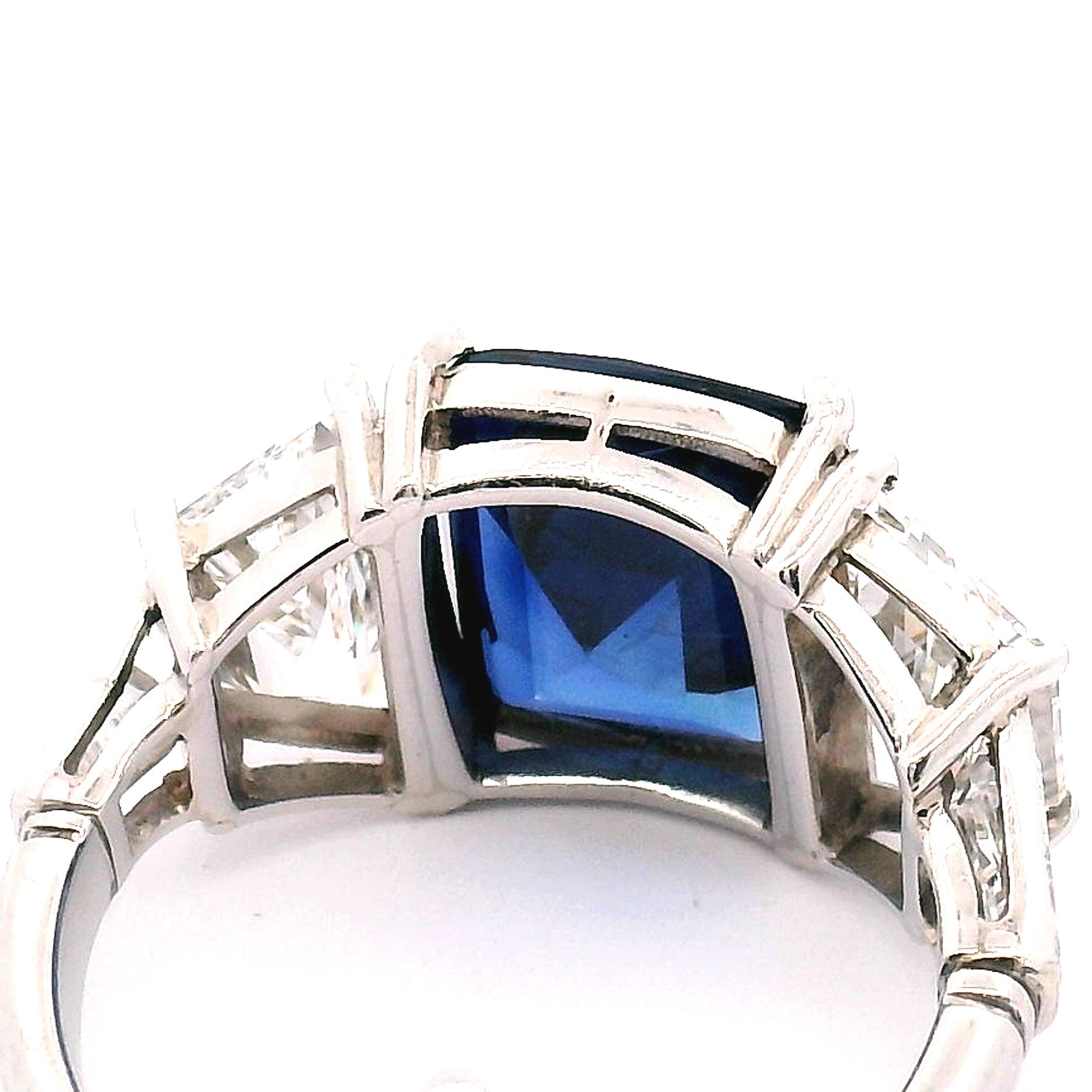 Vitage Tiffany & Co. Anello con zaffiro e diamante in vendita 3