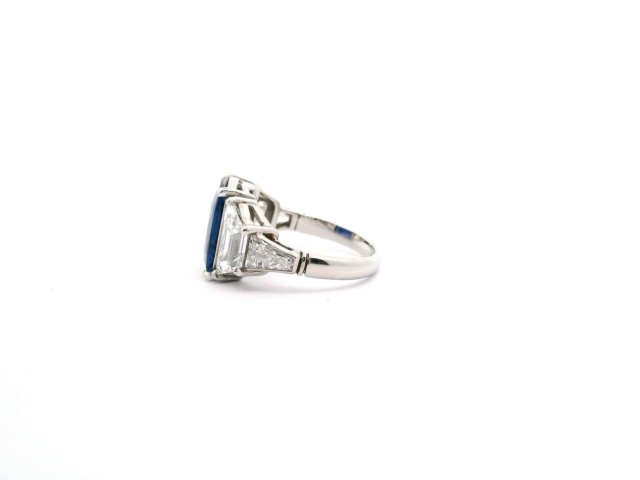 Vitage Tiffany & Co. Anello con zaffiro e diamante in vendita 5