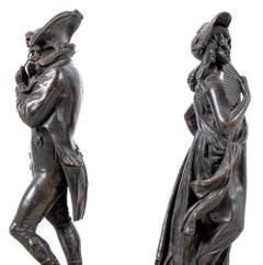 Vital Dubrey "Dandies" Patinated Bronzes, Pair