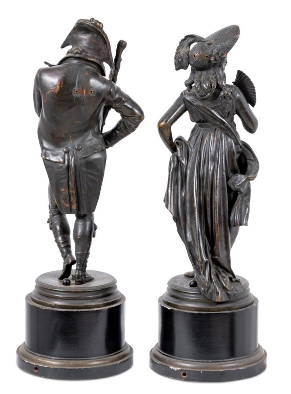 Français Paire de bronzes patinés 
