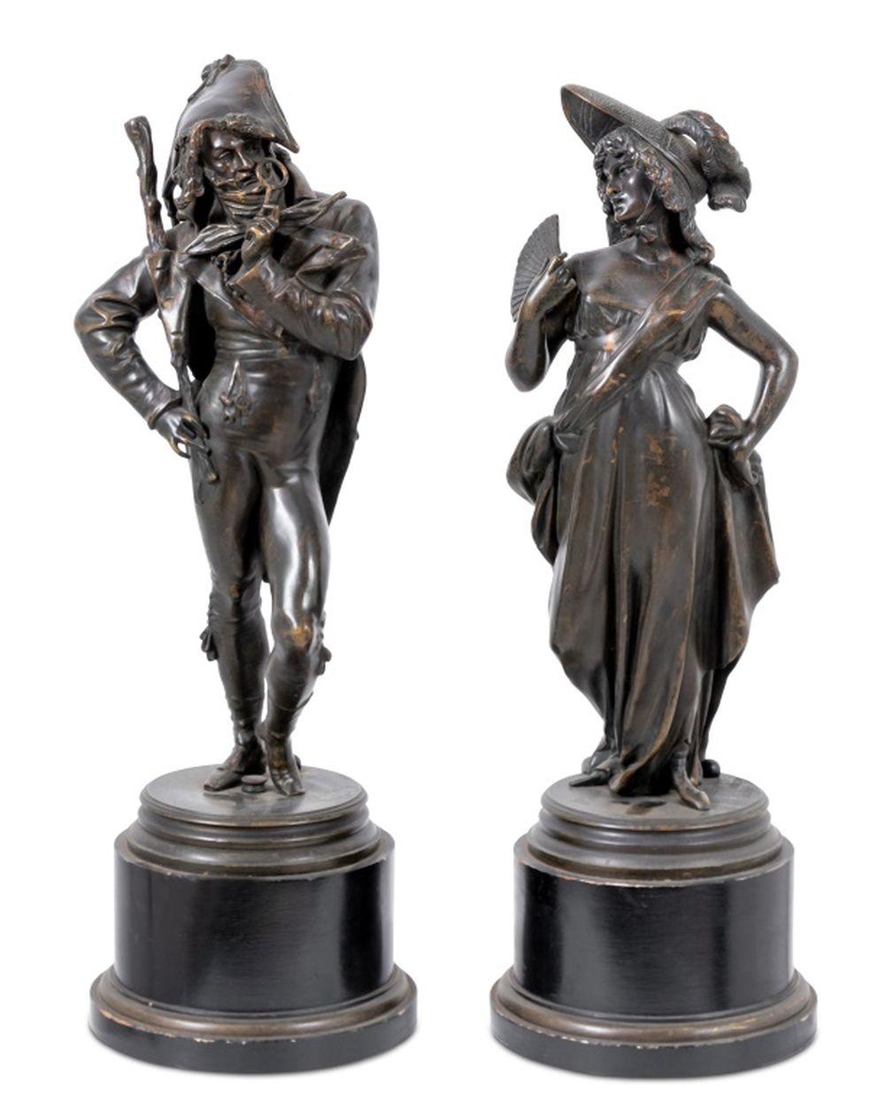 Paire de bronzes patinés 