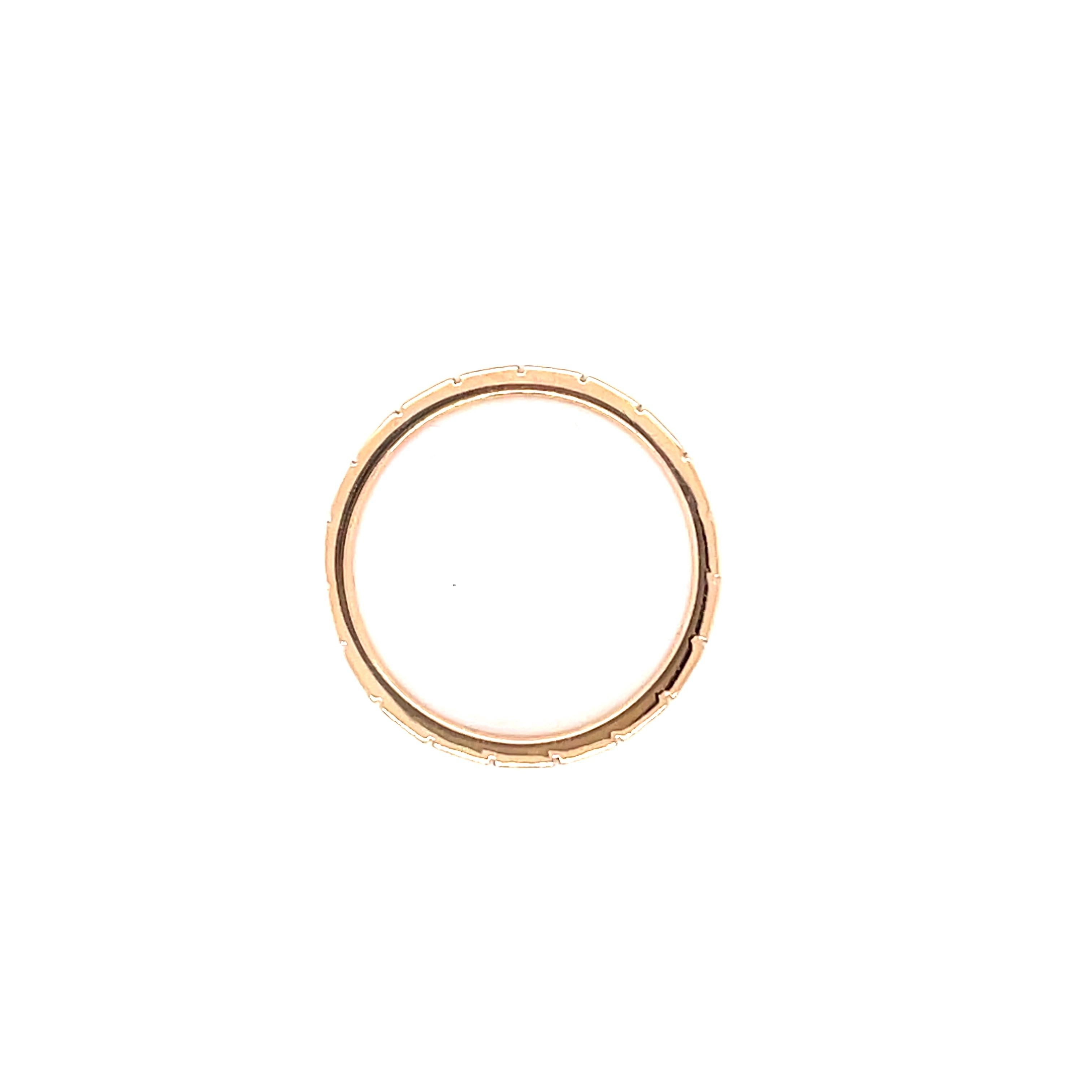 Taille carrée Bague à anneau en or rose 18 carats en vente
