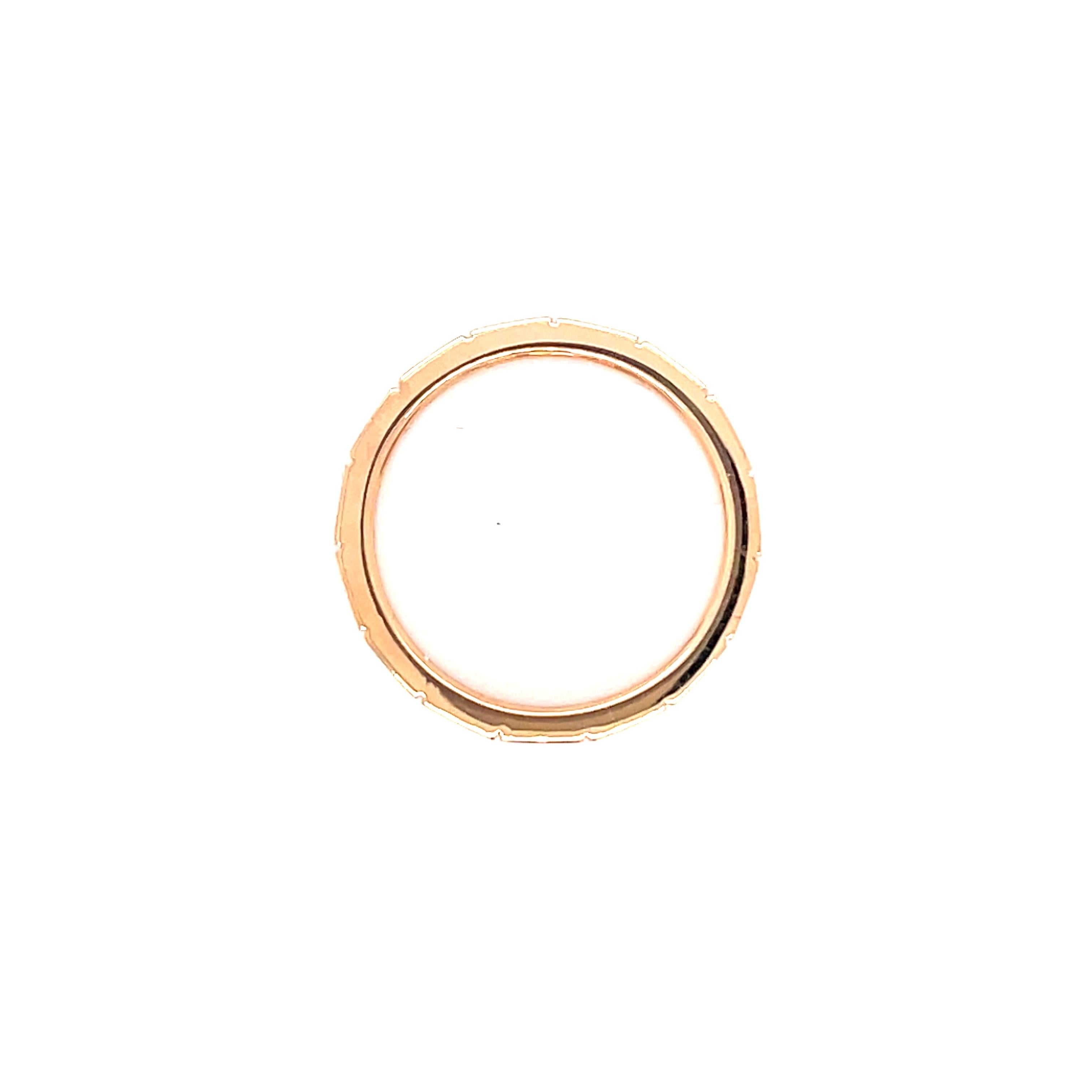 Taille carrée Bague à anneau en or rose 18 carats en vente