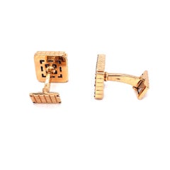 18 Karat Rose Gold Onyx Diamond Cufflinks