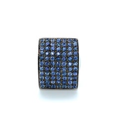 Vitale 1913 18 Karat White Gold Blue Sapphire Signet Ring