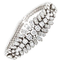 18 Karat White Gold Diamond 13.64 Carat Bracelet