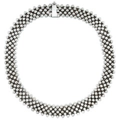 Collier choker en or blanc 18 carats et diamants