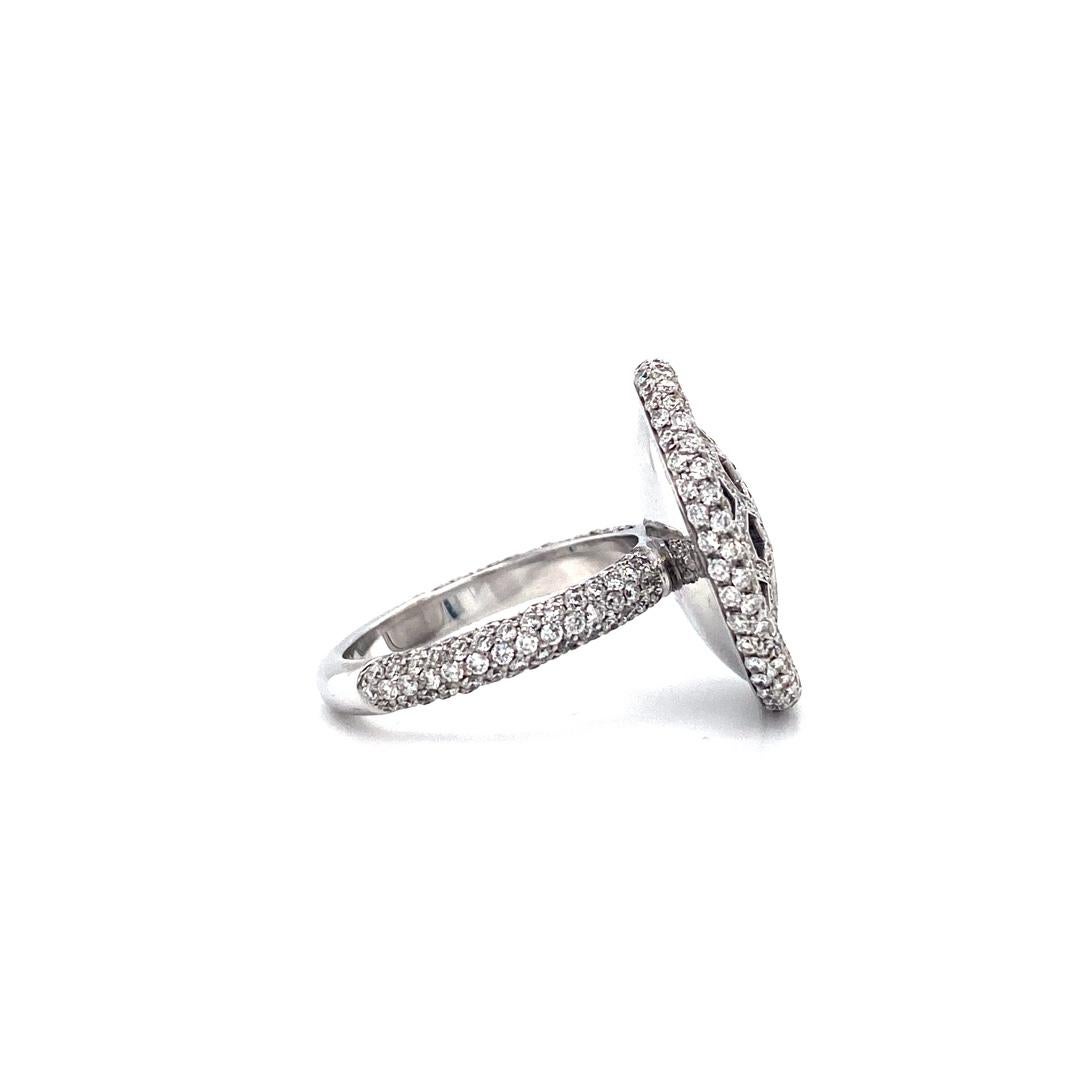 Contemporary 18 Karat White Gold Diamond Cocktail Ring For Sale