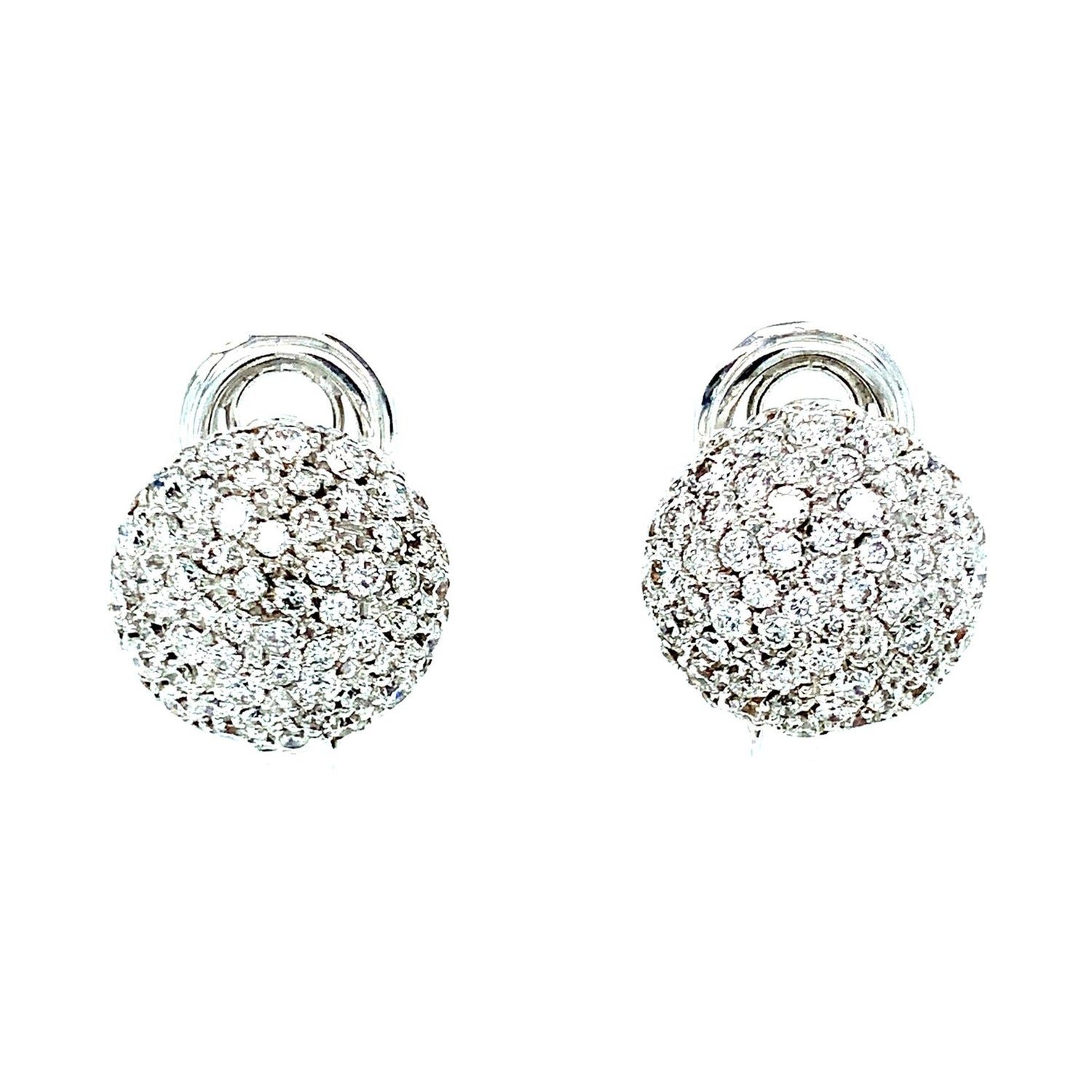 18 Karat White Gold Diamond Drop Earrings For Sale at 1stDibs