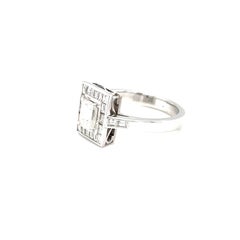 18 Karat White Gold Diamond Engagement Ring