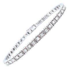 18 Karat White Gold Diamond Link Bracelet
