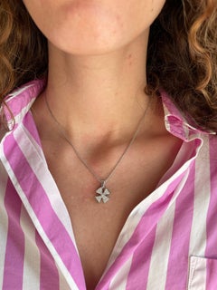 Vitale 1913 18 Karat White Gold Diamond Maltese Cross Pendant