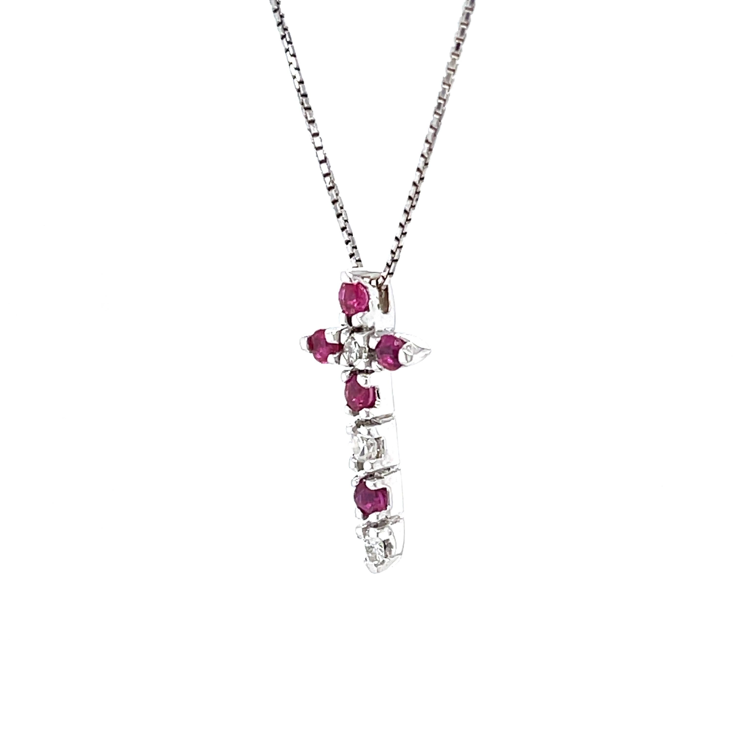 ruby diamond cross necklace