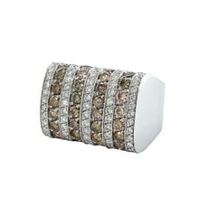 18 Karat White Gold Diamond Rectangular Signet Ring