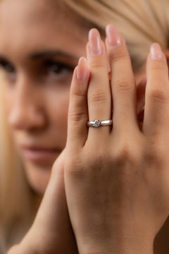 18 Karat White Gold Diamond Solitaire Ring