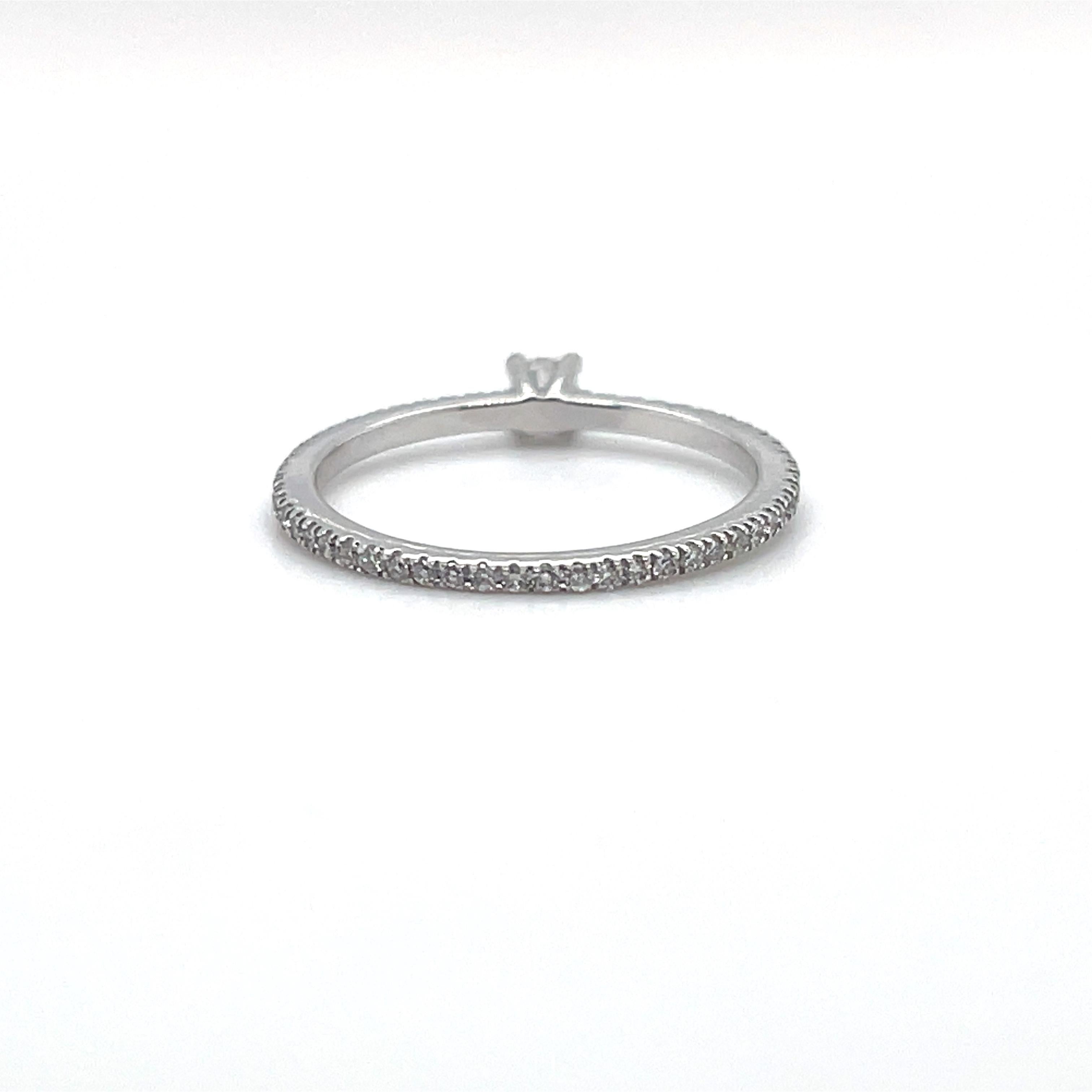 Vitale 1913 18 Karat Weißgold Diamant Solitär-Ring (Rundschliff) im Angebot
