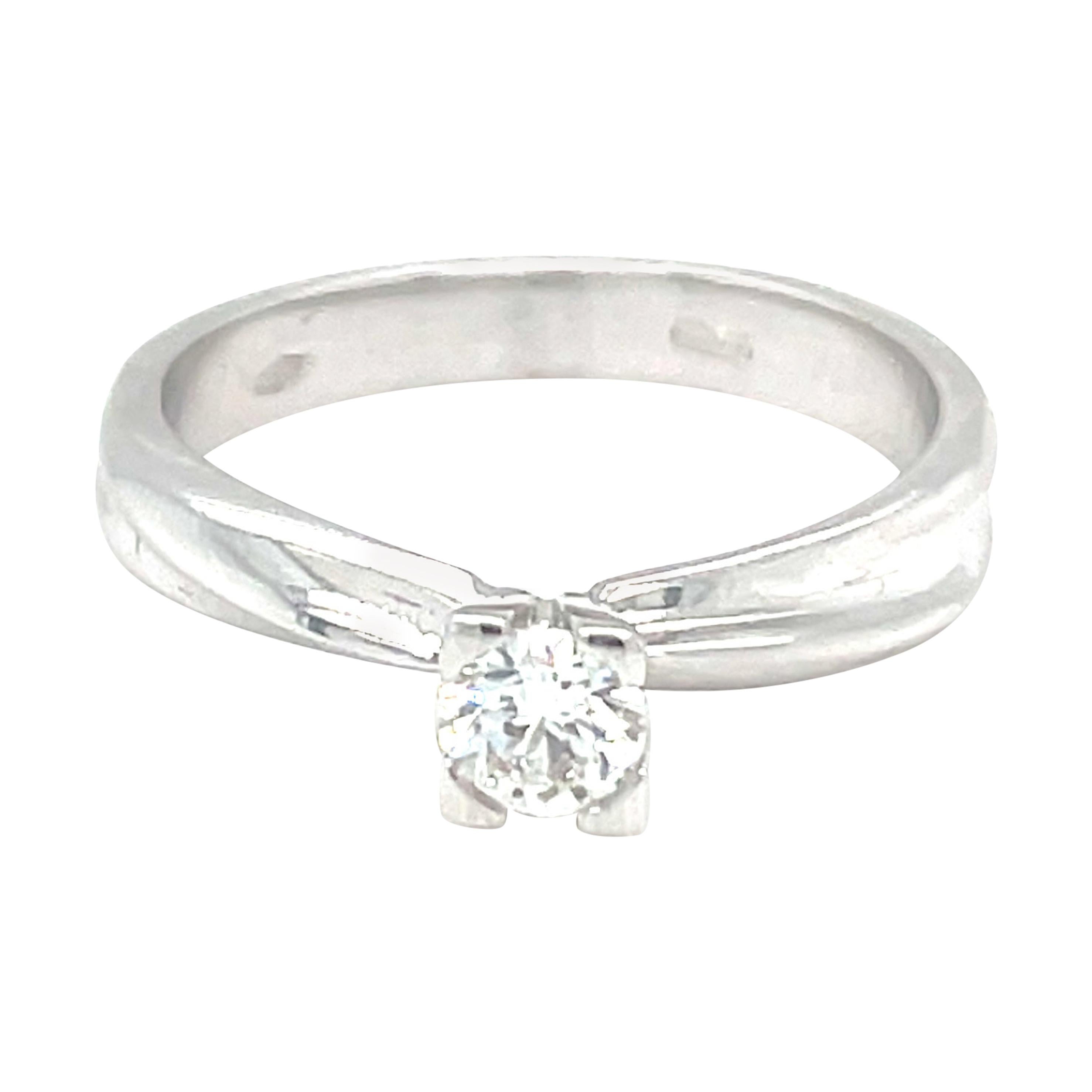 Vitale 1913 18 Karat White Gold Diamond Solitaire Ring