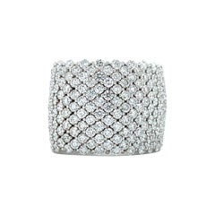 Bague jonc flexible en or blanc 18 carats et diamants