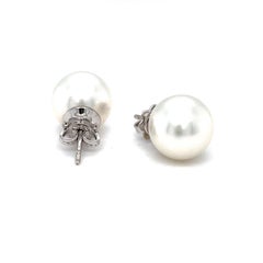 Vitale 1913 18 Karat White Gold Natural Pearl Stud Earrings