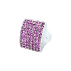 Vitale 1913 18 Karat White Gold Pink Sapphire Signet Ring