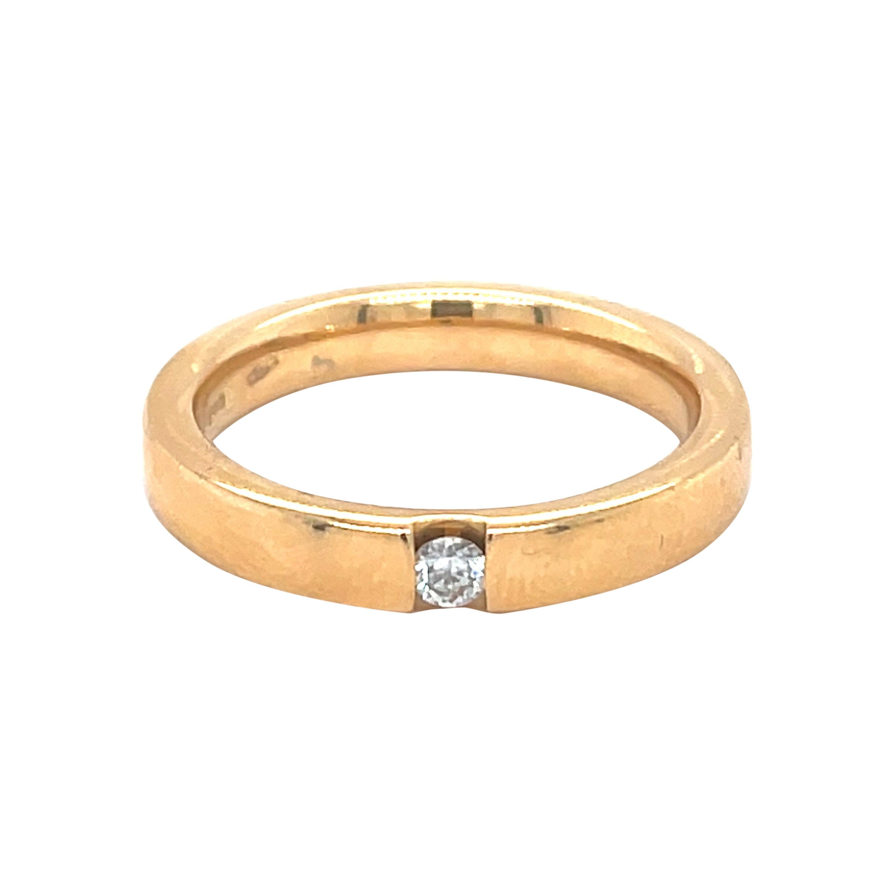 Vitale 1913 18 Karat Yellow Gold Diamond Band Ring For Sale