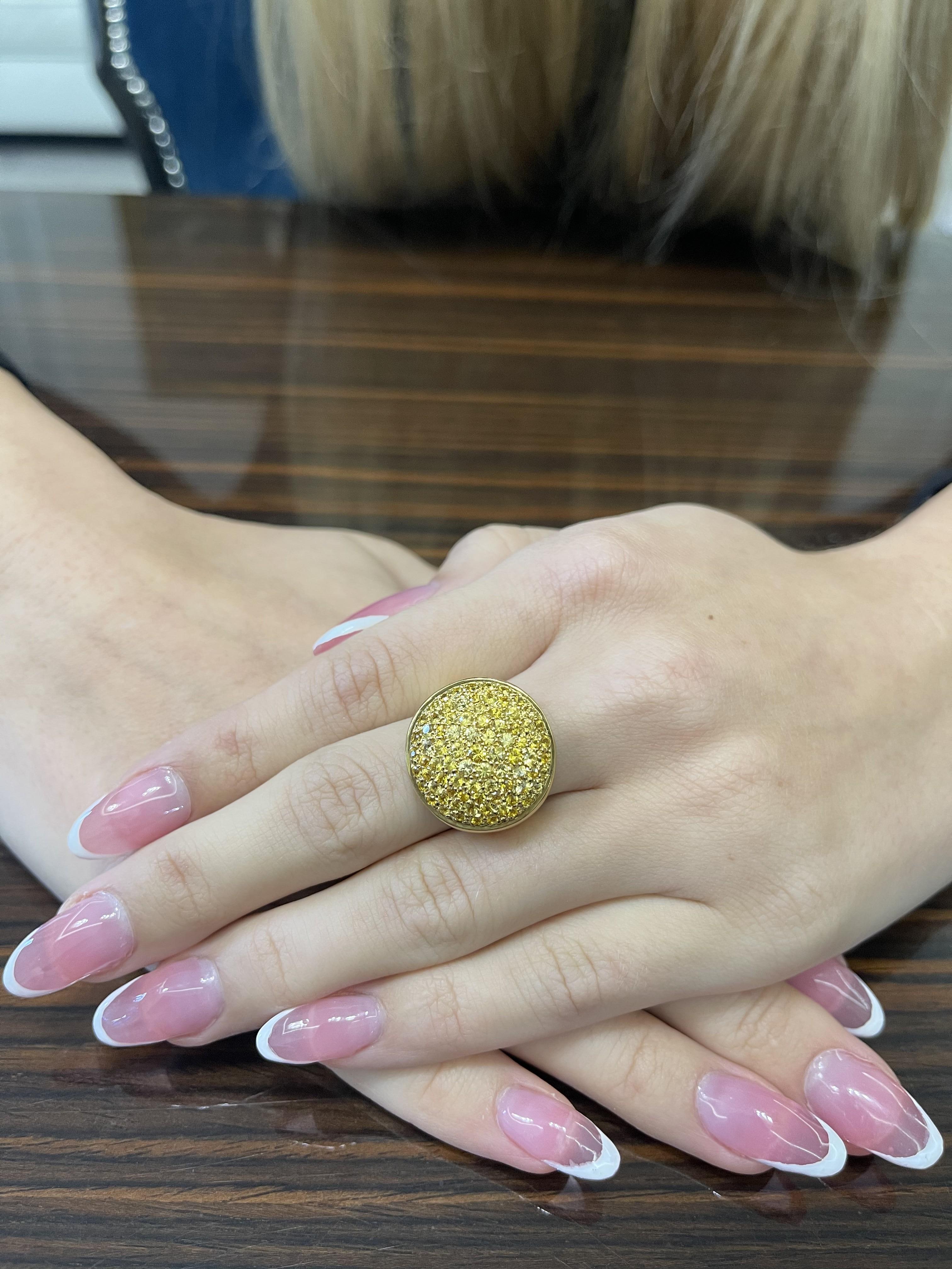 18 Karat Yellow Gold Yellow Sapphire Signet Ring 1