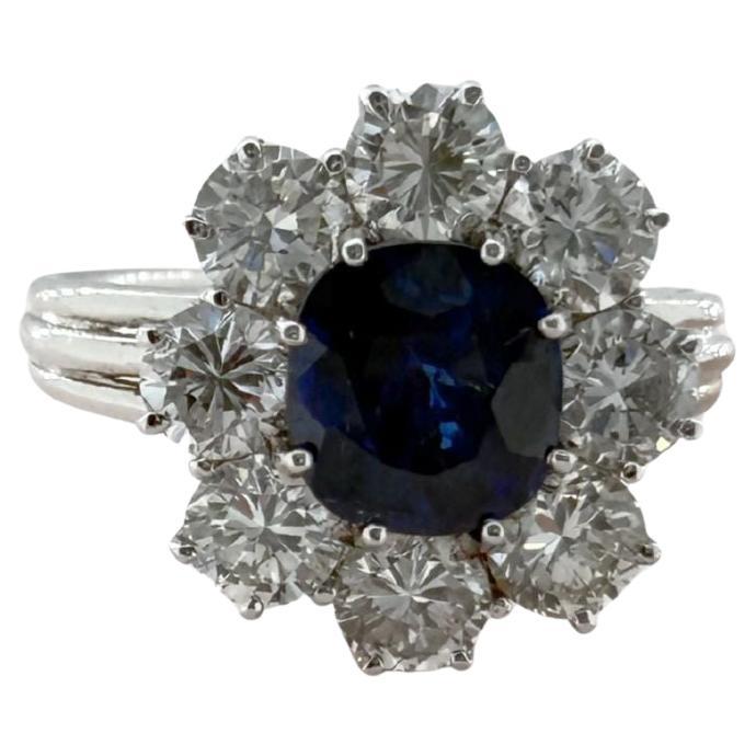 Anello Vitale 1913 Oro bianco 18 carati e zaffiro in vendita