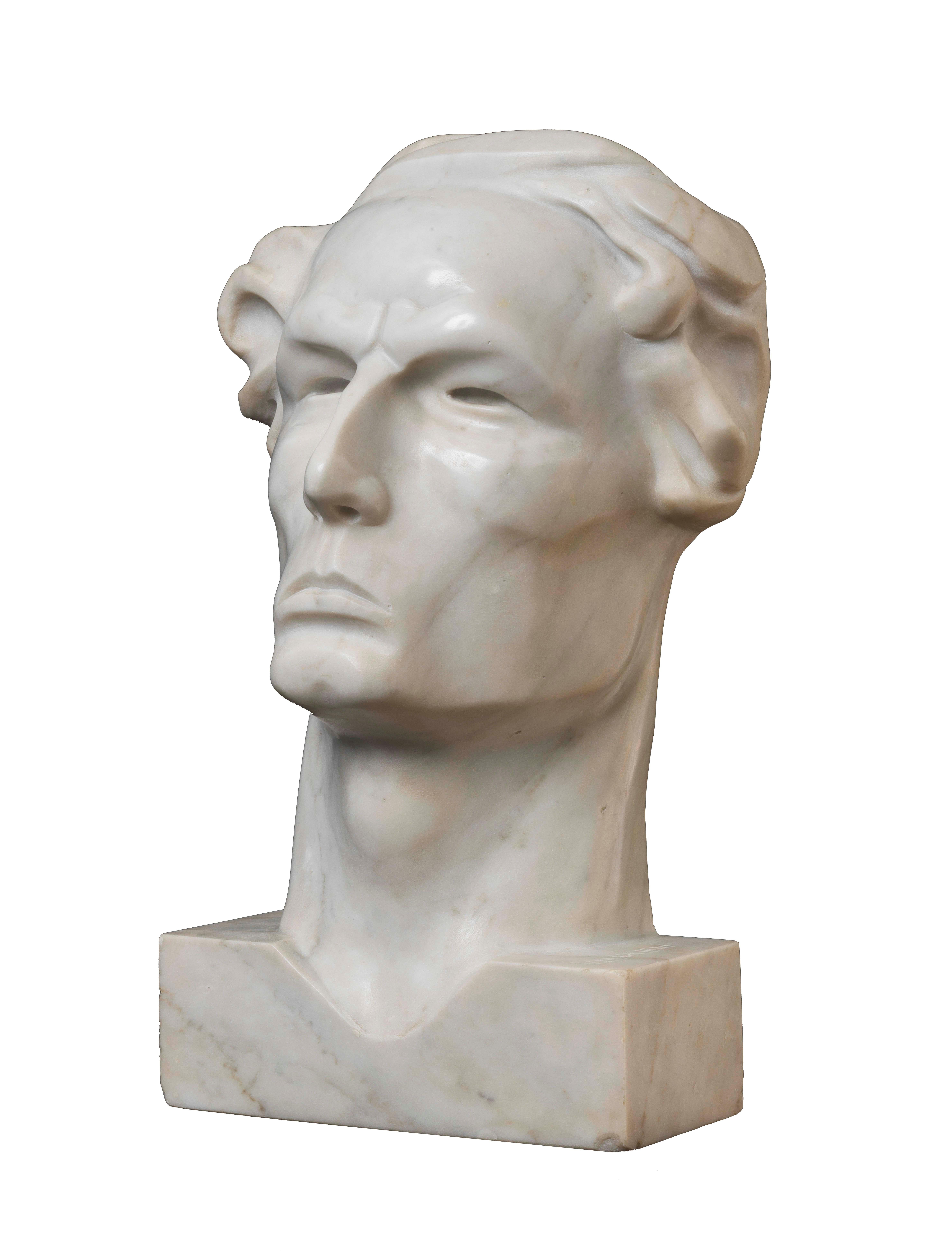 Ardito (Portrait of a Man) - Sculpture by Vitaliano Marchini