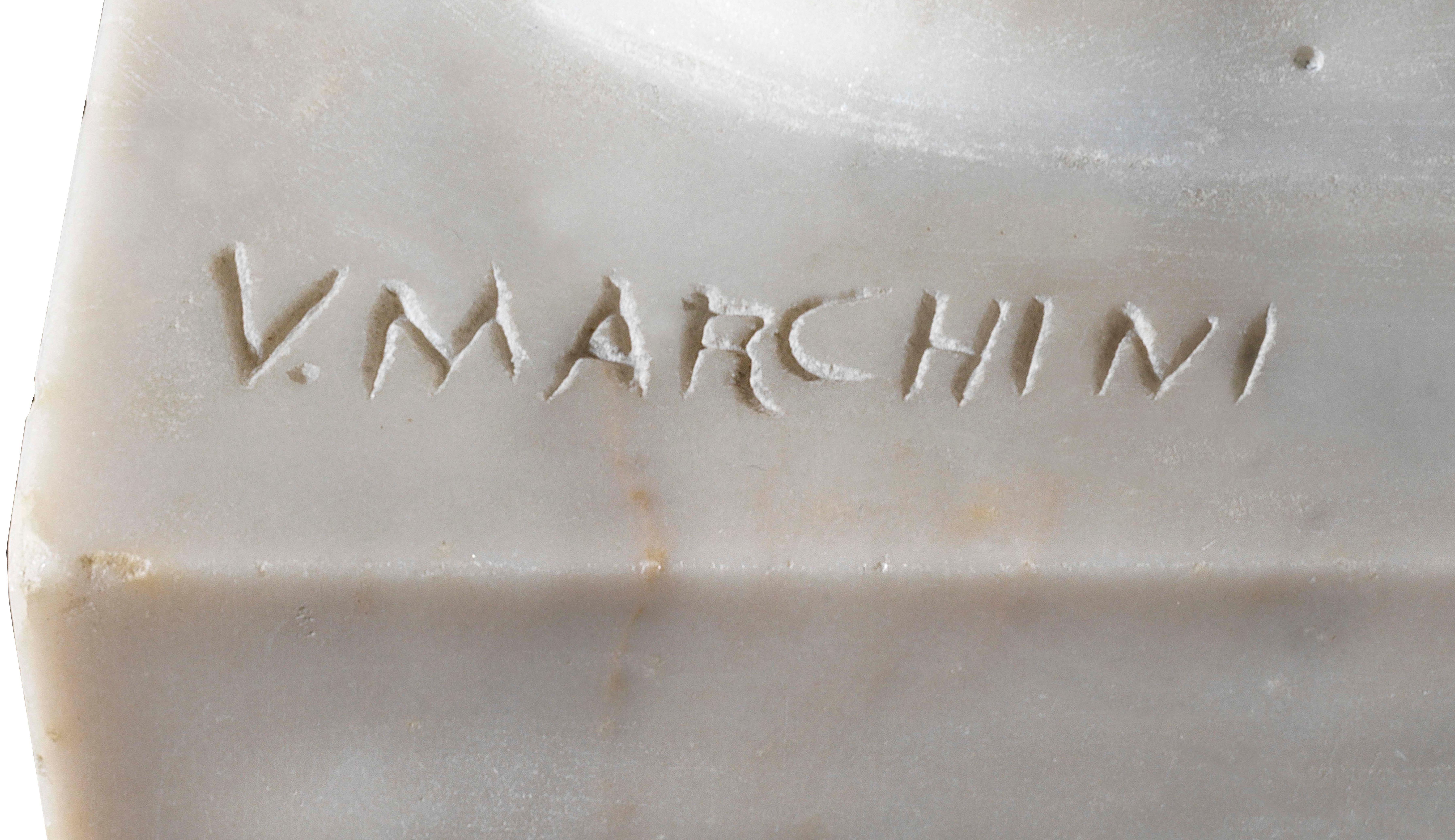 Ardito (Portrait of a Man) - Gray Figurative Sculpture by Vitaliano Marchini