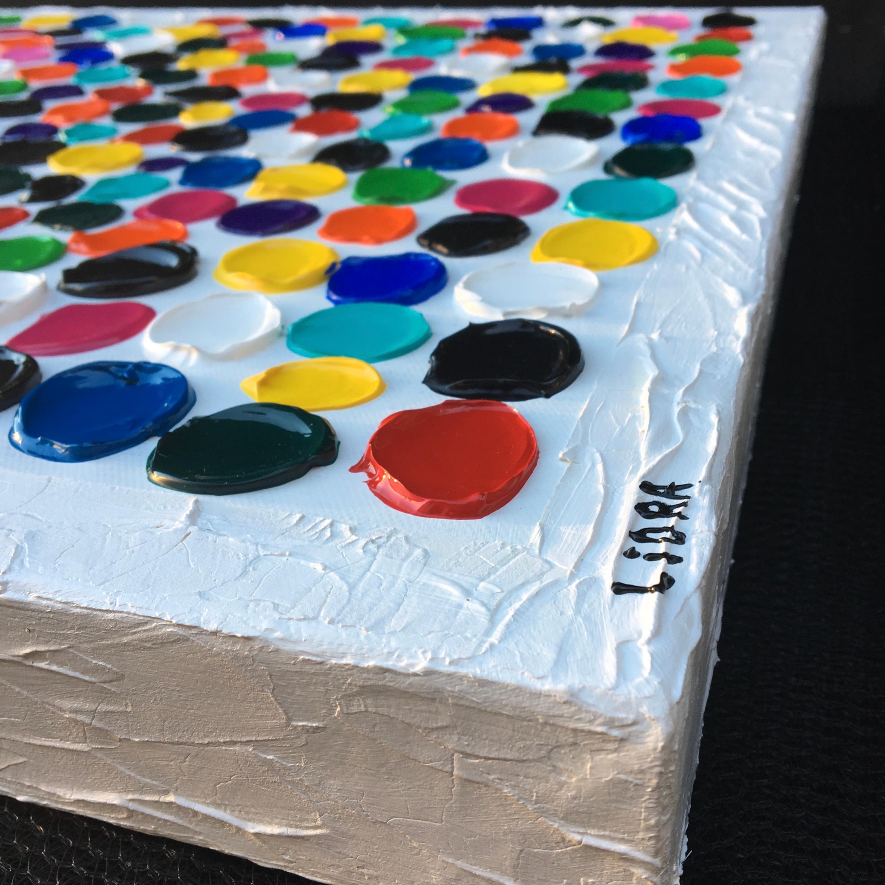 Abstract painting on canvas with heavy texture.
Acrylic and varnish for protection.
Colors: White and colorful
This painting is called Vitality 11 and numbered 212.
Original and signed by the artist, comes with gallery certificate.